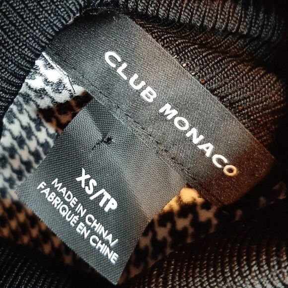 Club Monaco Morduu Houndstooth Top sz XS - Picture 6 of 7